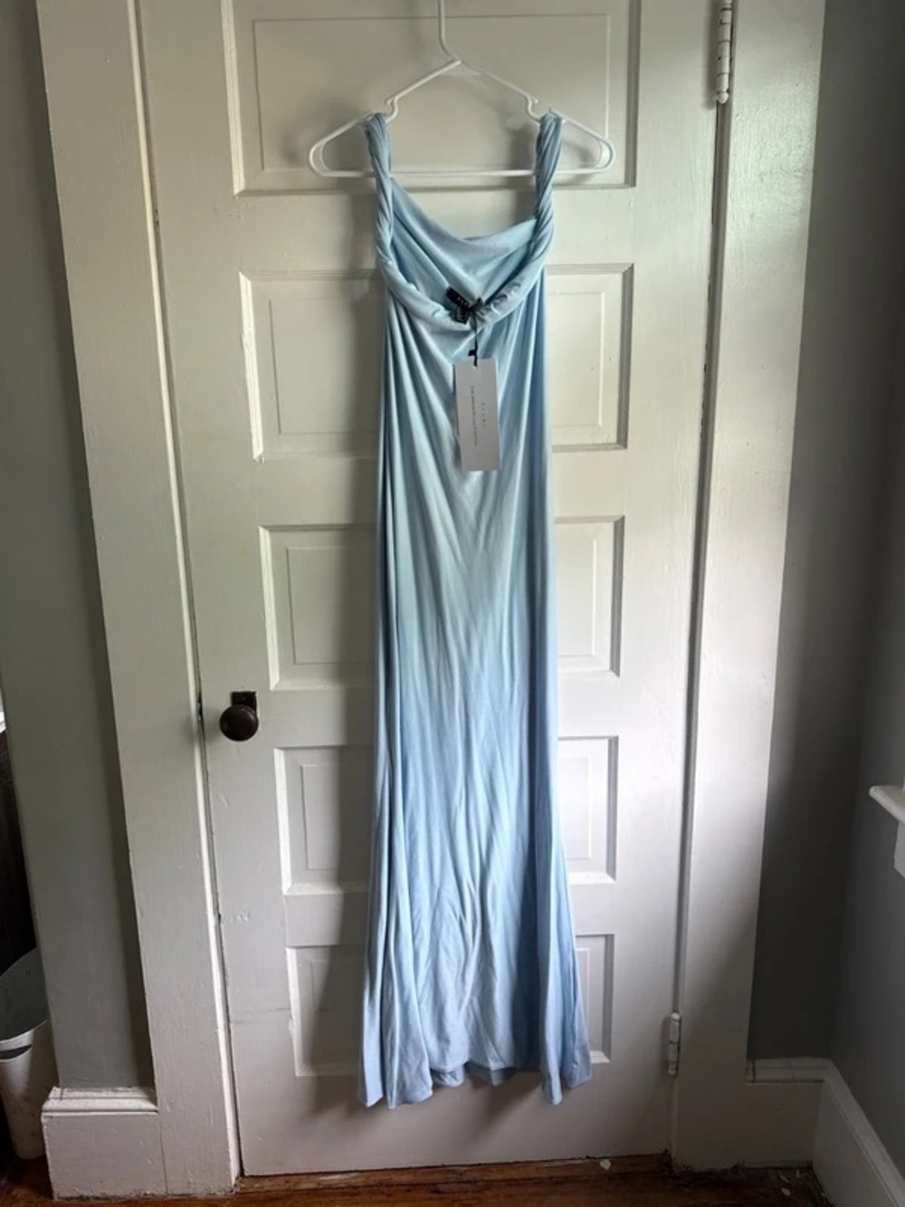 Club L London One-Shoulder Light Blue Gown